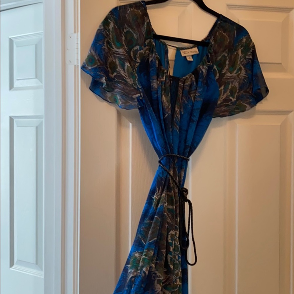Peacock design maxi dress